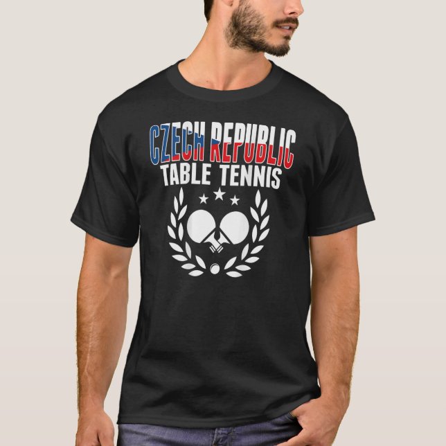 T-shirt République Tchèque Ping Pong Tchèque Table Tennis  (Devant)