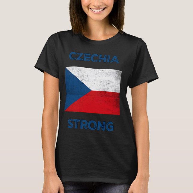 T-shirt République tchèque Strong, Drapeau de la Républiqu (Devant)
