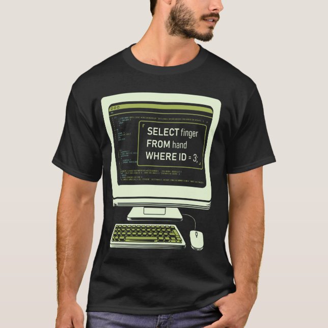 T-shirt Requête SQL de base de données drôle Code informat (Devant)