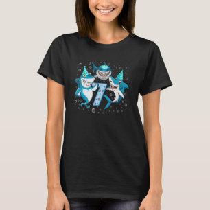 T-shirt Requin 7e anniversaire garçon fille famille jumelé