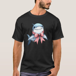 T-shirt Requin à Nœud Papillon Mignon Animal Marin Ruban R