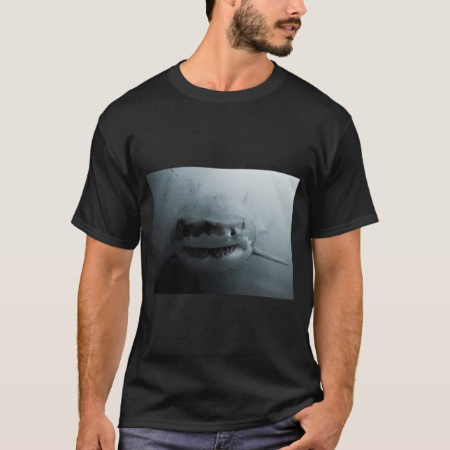 T-shirt Requin à travers le verre gelé (Devant)
