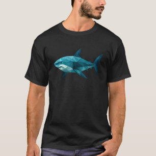 T-shirt Requin animal géométrique incroyable en basse poly