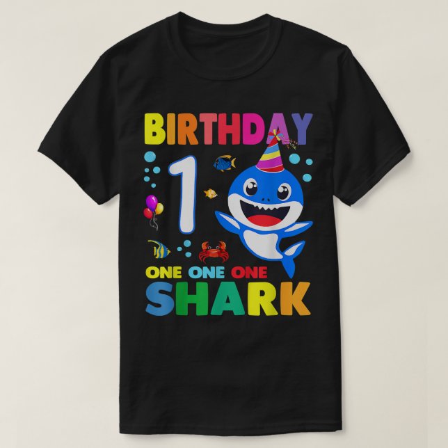 T-shirt Requin Anniversaire 1 Anniversaire 1er Anniversair (Design devant)