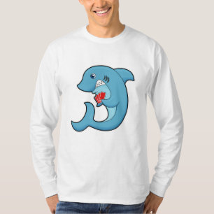 T-shirt Requin au Poker avec cartes de Poker