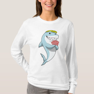 T-shirt Requin au Poker avec cartes de Poker