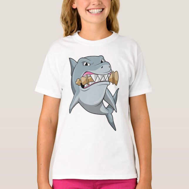 T-shirt Requin aux échecs avec pièce de roi (Devant)
