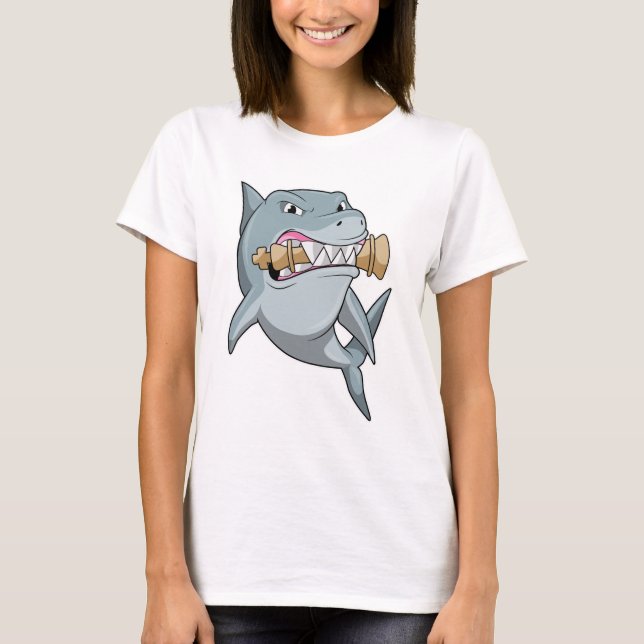 T-shirt Requin aux échecs avec pièce d'échecs King (Devant)