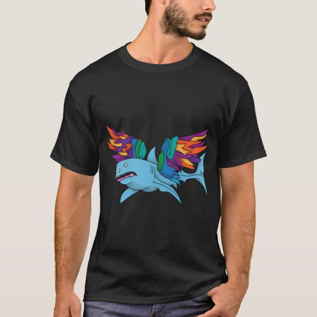 T-shirt Requin avec des ailes (Devant)