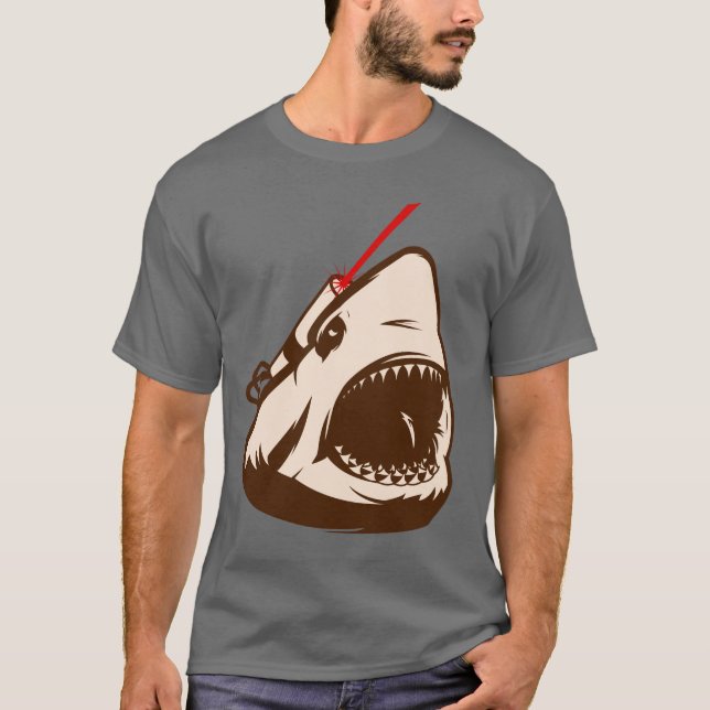 T-shirt Requin avec un Frickin à rayon laser (Devant)