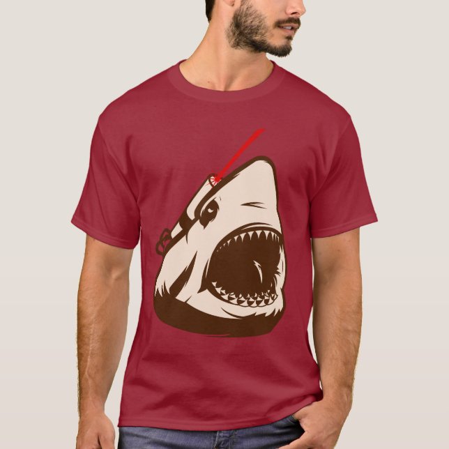 T-shirt Requin avec un Frickin à rayon laser (Devant)