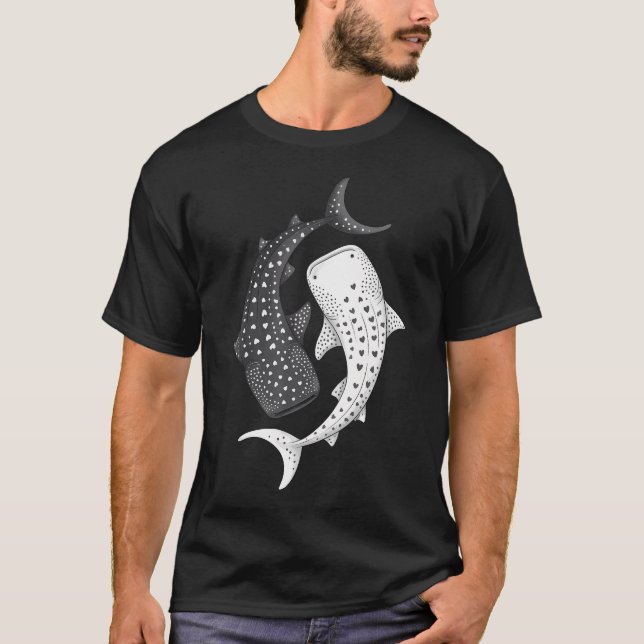 T-shirt Requin Baleine Yin Yang Marin (Devant)