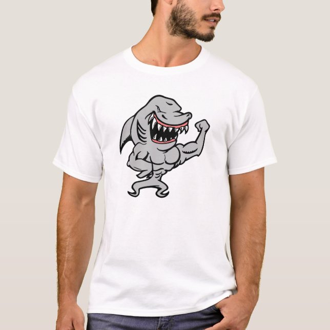 T-shirt Requin blanc de muscle (Devant)