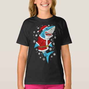 T-shirt requin cadeau de Noël garçons enfants père Noël re