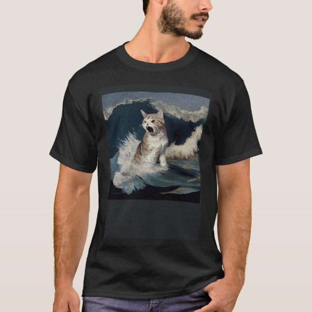 T-shirt Requin Chat Vagues (Devant)