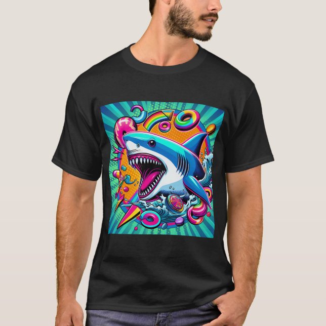 T-shirt Requin coloré (Devant)