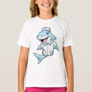 T-shirt Requin comme infirmière avec manteau