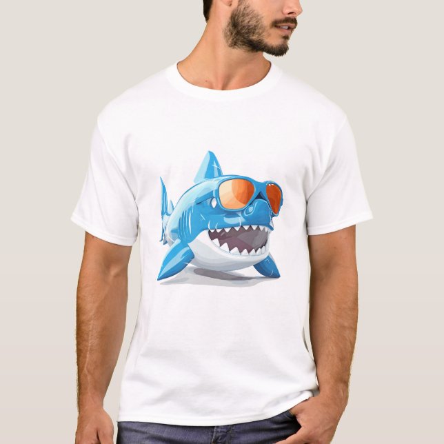 T-shirt Requin cool En Vacances Jolie Découverte amusante  (Devant)
