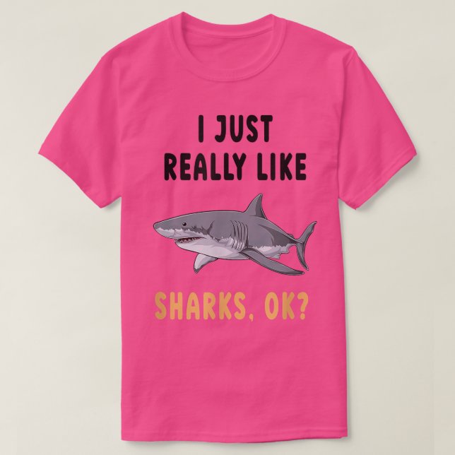 T-shirt requin cool, mots drôles, requins, requins (Design devant)