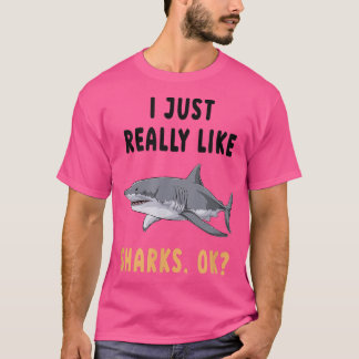 T-shirt requin cool, mots drôles, requins, requins