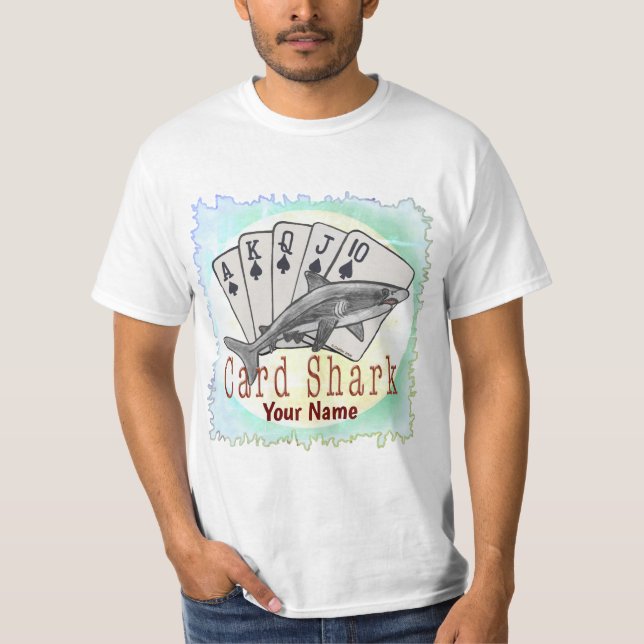 T-shirt Requin de carte de poker (Devant)