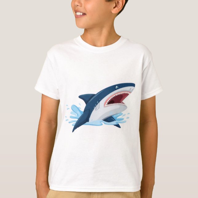 T-shirt requin de dessin animé (Devant)