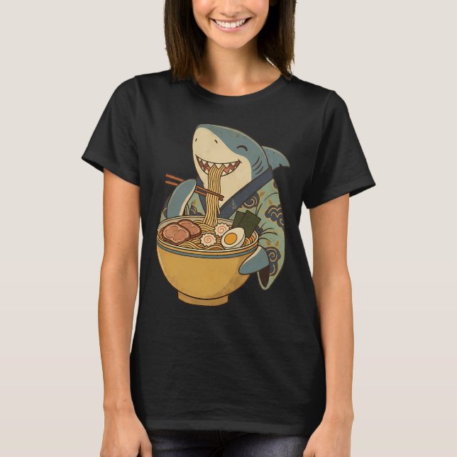 T-shirt Requin de Ramen (Devant)