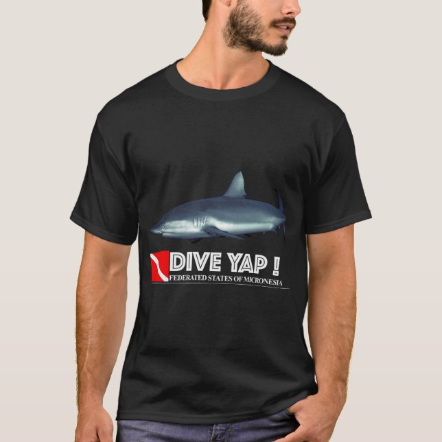 T-shirt Requin de récif gris découpé (Devant)