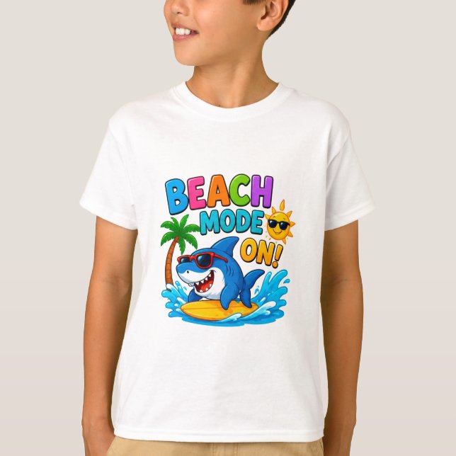 T-shirt 🌊 Requin de surf dessin animé pour l'amusement d' (Devant)