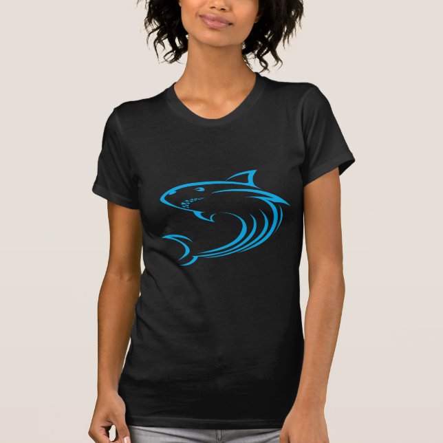 T-shirt Requin de tueur dans le style chic de dessin (Devant)