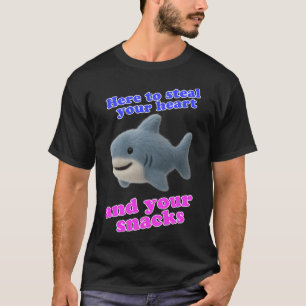 T-shirt Requin drôle ici pour voler votre cœur et vos coll