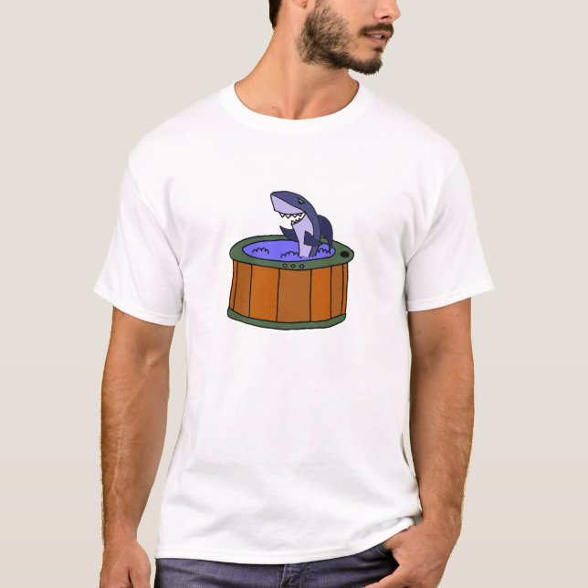 T-shirt Requin drôle imbibant dans une bande dessinée de (Devant)