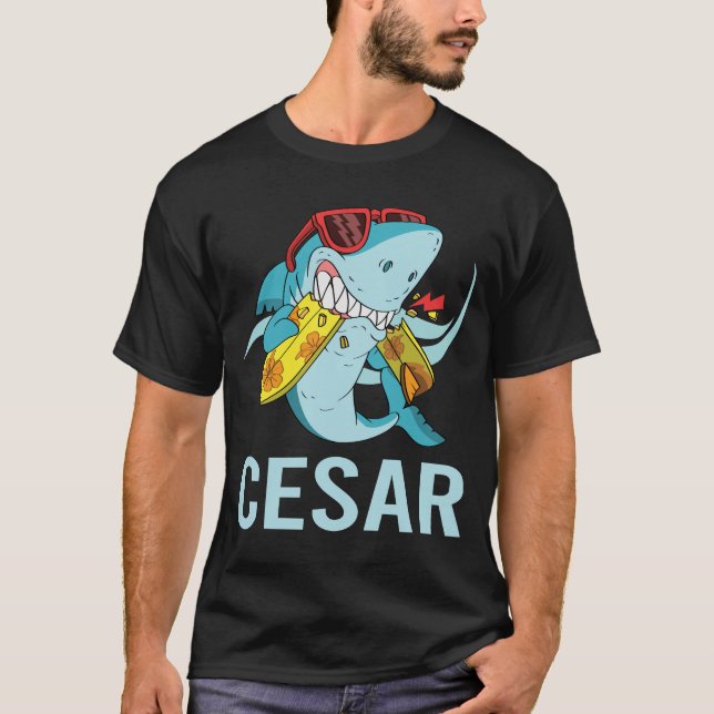T-shirt Requin drôle - Nom du césar (Devant)