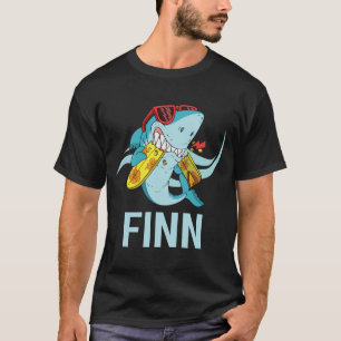 T-shirt Requin drôle - Nom Finn