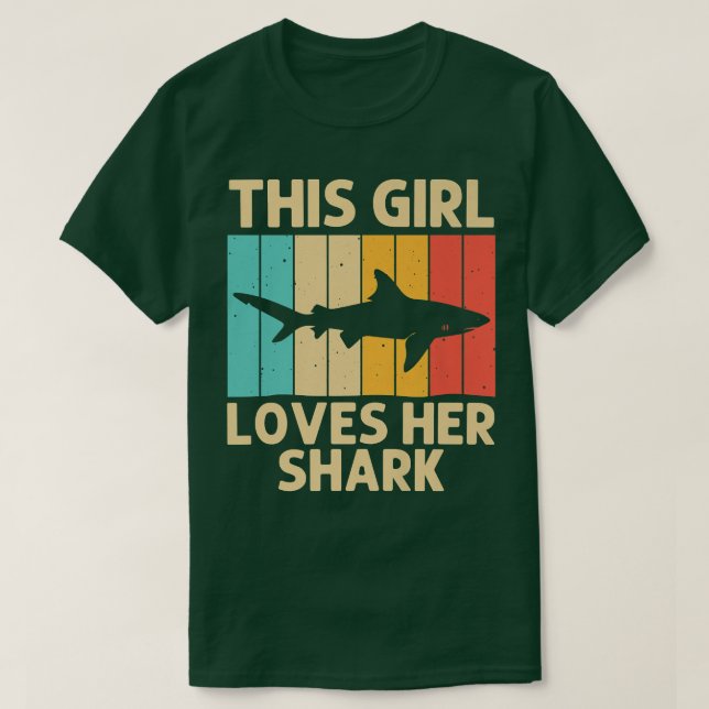 T-shirt Requin Drôle Pour Filles Kid Hammerhead Tiger Requ (Design devant)