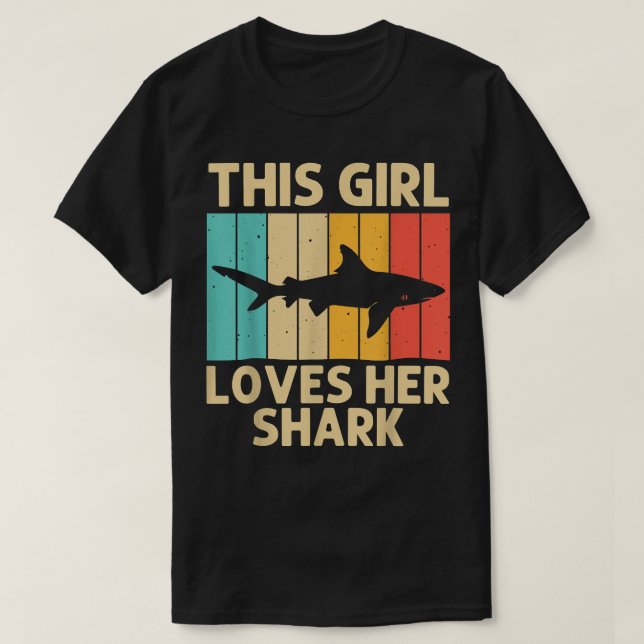 T-shirt Requin Drôle Pour Filles Kid Hammerhead Tiger Requ (Design devant)
