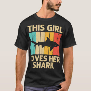 T-shirt Requin Drôle Pour Filles Kid Hammerhead Tiger Requ