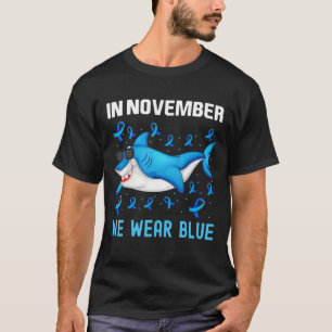 T-shirt Requin En Novembre Nous Portons Blue Diabetes Sens