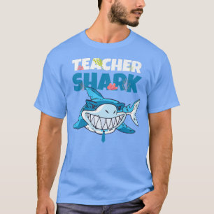 T-shirt Requin Enseignant Drôle Bleu Sourire Dents Aiguisé