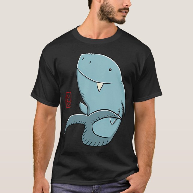 T-shirt Requin faisant signe de la main - Requin mignon -  (Devant)