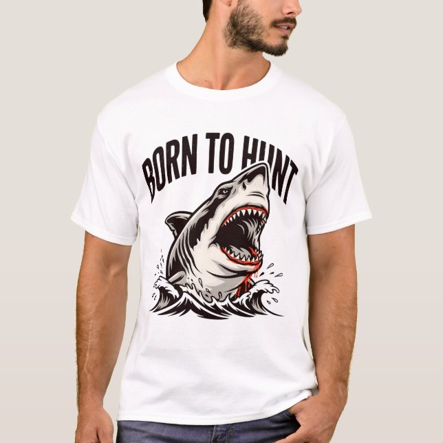 T-shirt Requin Féroce Émergeant (Devant)