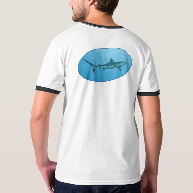 T-shirt Requin gris, île Yap - Conception photographique | (Dos entier)