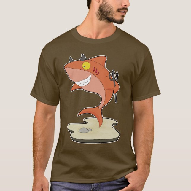 T-shirt Requin Halloween Diable (Devant)