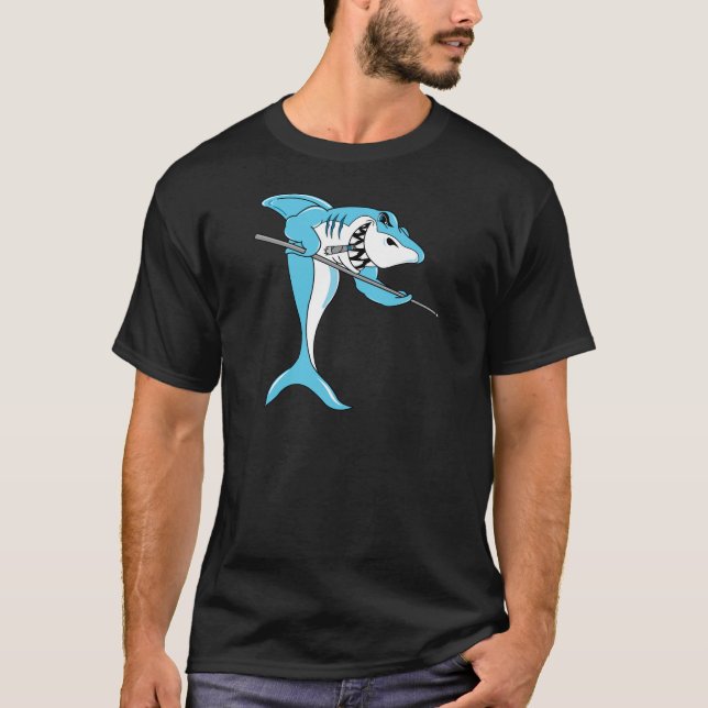 T-shirt Requin jouant des billards (Devant)