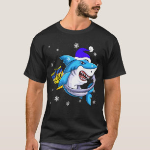 T-shirt Requin juif Menorah Hanoukka Chanukah Animal