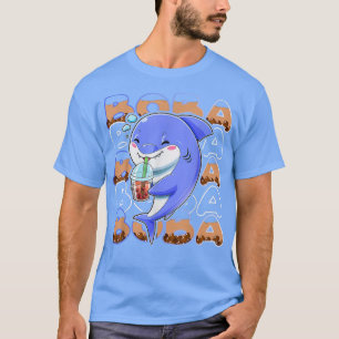 T-shirt Requin Kawaii Boba Cute Anime Requin Kawaii Thé Dr