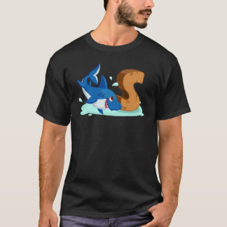 T-shirt Requin Lettre S Alphabet Animaux Pour Garçons Fill