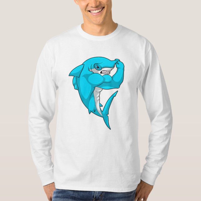 T-shirt requin-marteau en tant que culturiste au Bodybuild (Devant)