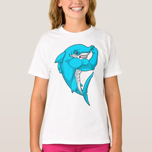 T-shirt requin-marteau en tant que culturiste au Bodybuild (Devant)