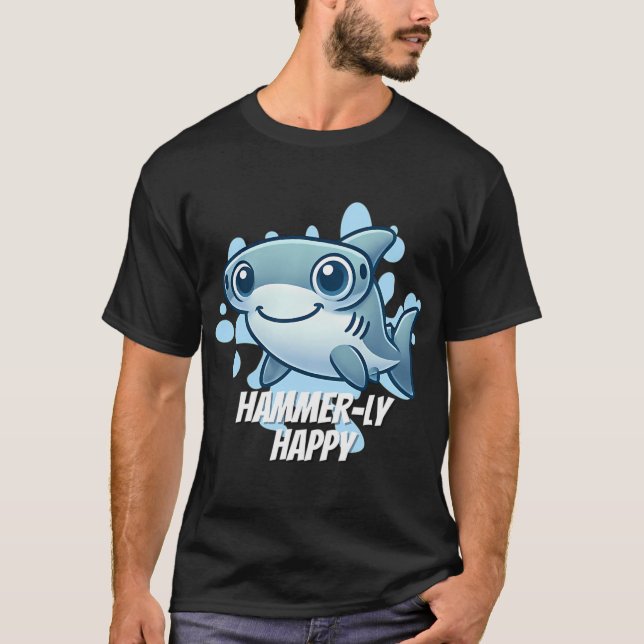 T-shirt Requin marteau heureux à coups de marteau (Devant)